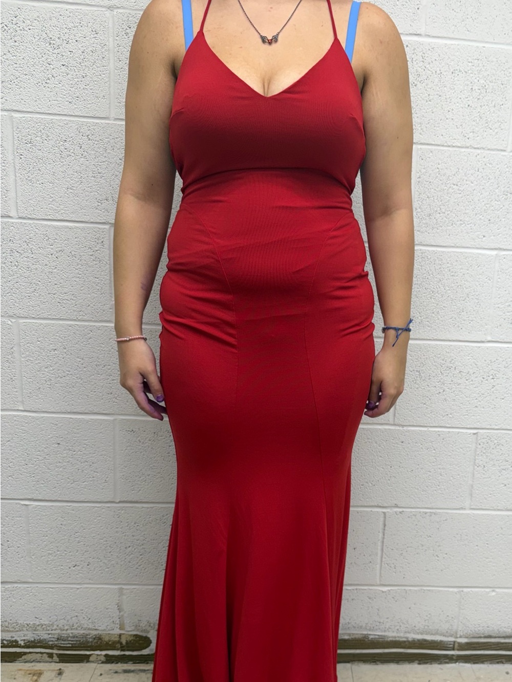 Lucy in the Sky Red High-Low Strappy Evening Dress